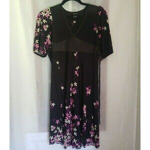 Speeckless Black Pink Floral Dress Feminine Ballet Core Soft Girl Womens Size 14